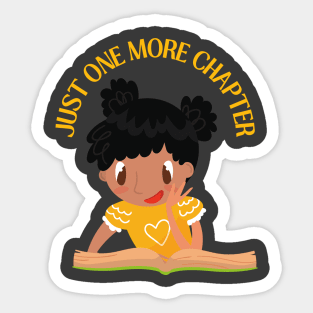 Little sister big sister reading book Just one more chapter I Love Books Bookworm Sticker